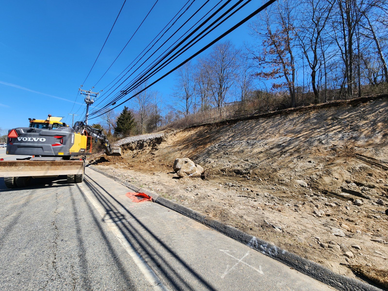 Earth excavation for roadway widening and utility pole relocation - Flanders Road (Route 161 NB)
